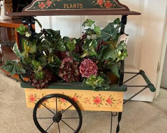 C60 - $50. *Small* Decorative Flower Cart. Measures 24" x 12" x 28" tall.