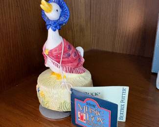C51 - $40. 10 Piece Beatrix Potter / Peter Rabbit LOT. Cross Stitch, music box, Beswick Figurine, Royal Albert, Wedgwood, etc.