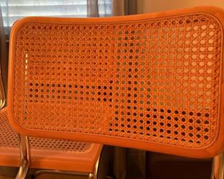 C125 - $200. Breuer Cane Cesca Cantilever Chairs. set of 4 with rounded fronts. 18" seat height, 31" total height. Very good overall condition - 1 seat has minor breakage - 1 chair has scratches on the front.