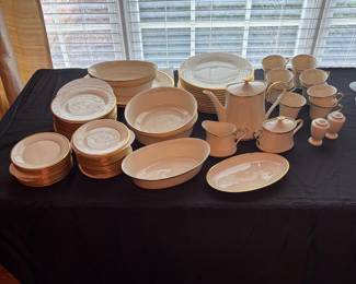 C41 - $250. 95 Pieces of Lenox Eternal Ivory & Gold Rimmed China. (Lots of 2nds in this lot). Service for 12 with lots of extras!