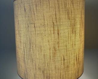C33 - $175. MCM Teak Wood Base Floor Lamp. Measures 60" tall. Has original shade that is in fair condition.