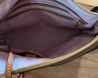 C12 - $75. Vintage Y2K Dooney & Bourke Black Pebble Leather Hobo Bag / Purse with matching wristlet. Measures 13" x 5.5" x 9".