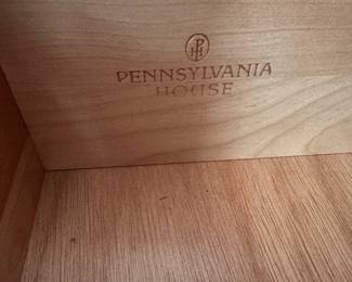 C3 - $150 for the pair. Pennsylvania House TV Cabinet. Moves in 2 pieces. (willing to split if I have interest) Larger part holding the TV is 48" wide x 24" deep x 88" tall. (TV space measures 37.5" x 43" tall and is currently holding a 40" TV.) Smaller cabinet with adjustable glass shelves measures 36" wide x 18" deep x 78" tall.