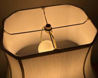 C16 - $50. Crackle Glaze Pagoda Lamp. Measures 28.5" tall.