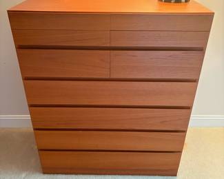 C5 - $425. 10 Drawer Teak Highboy Dresser. All drawers slide as they should - very good condition overall!