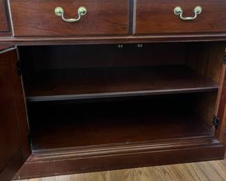 C32 - $350. Pennsylvania House Modular Library Wall System. Solid Wood. Moves in 4 sections - each section is 1 tall piece and top & bottom do not split. Each measures 36" wide x 19" deep x 78.25" tall.