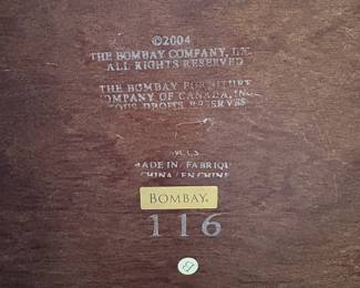 C88 - $40. Bombay Company Oval Side Table with Single Drawer. Good condition, has some wear on the top. Measures 25.5" x 17" x 25.75" tall.