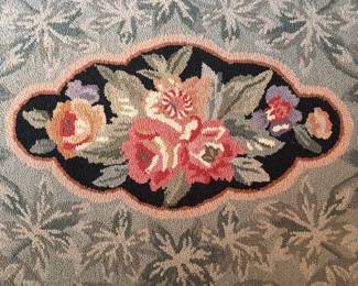 C6 - $60. Petit Point Hooked Rug Collection. 100% Wool Pile. Measures 3.5" x 5.5".