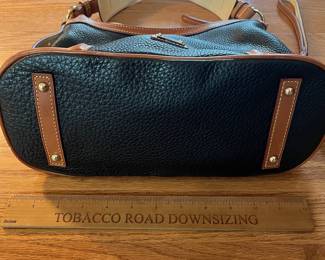 C12 - $75. Vintage Y2K Dooney & Bourke Black Pebble Leather Hobo Bag / Purse with matching wristlet. Measures 13" x 5.5" x 9".