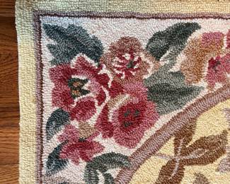 C24 - $200. Set of 3 Hooked Rugs from Petit Point (MER). 100% wool. Largest measures 66" x 43". 2 Smaller measures 47" x 30".