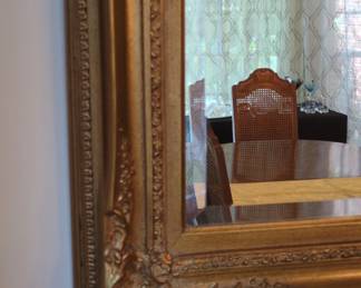 Vintage Ornate Gold Gilt Wood Frame Mirror second image
