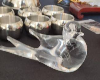 Clear Crystal Bird Figurine Paperweight