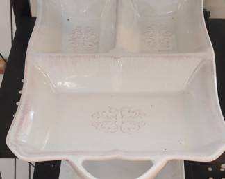 Juliska Whitewash Berry  Thread Divided Serving Tray