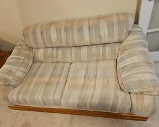 Striped Upholstered Loveseat