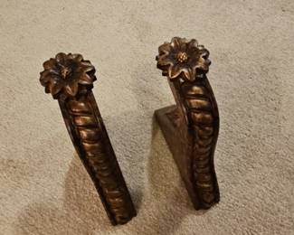 Vintage Decorative Bookends  Faux Tortoiseshell and Floral Motif second image