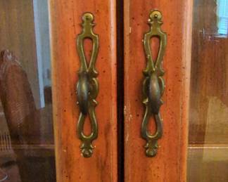 Vintage American Drew Solid Cherry China Cabinet fourth image