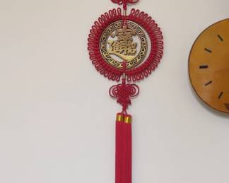 Chinese Knot Fu Character Wall Hanging with Tassels