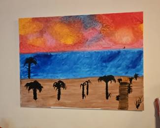 Sunset Beach Landscape Painting
