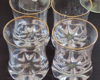 Set of Four Gold Rimmed Tumblers