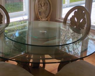 Schnadig Glass Top Dining Room Table and Chairs Set second image