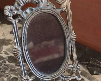 Ornate Oval Pewter Photo Frame