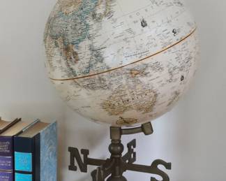 Vintage Replogle World Classic Series Globe with Compass Rose Stand