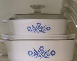 CorningWare Blue Cornflower Casserole Dishes with Lids