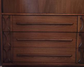 MidCentury Modern Walnut Highboy Dresser by Young Manufacturing