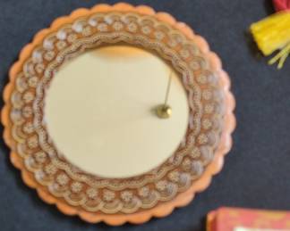 Decorative Scalloped Mirror with Floral Border