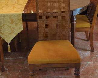 Set of Italian Provincial Cane Back Dining Chairs  Captains, Sides