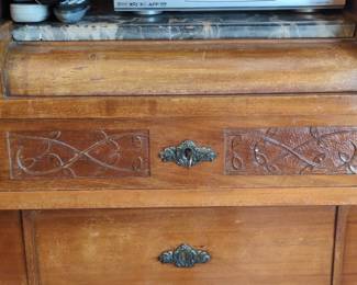 Antique Marble Top Washstand Cabinet fifth image