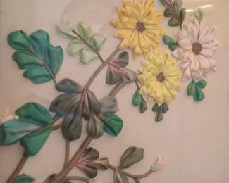 Vintage Ribbon Embroidery Floral Art second image