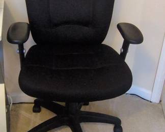 Black Fabric Office Chair with Adjustable Arms