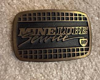 Mine Lube Service BP Brass Belt Buckle