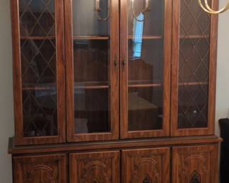 Vintage American Drew Solid Cherry China Cabinet