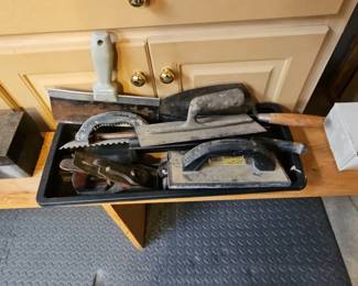 Assorted Trowels and Masonry Tools