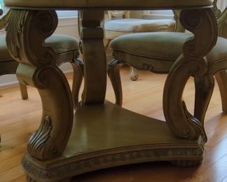 Schnadig Glass Top Dining Room Table and Chairs Set fourth image