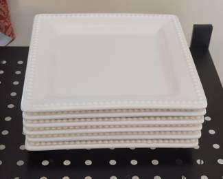 Real Home Beaded Square Dinner Plates