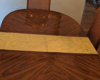 Drexel Heritage Mahogany Dining Table with Figured Veneer