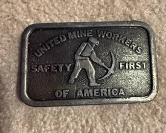 United Mine Workers of America Safety First Belt Buckle