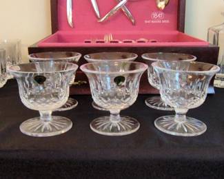 Waterford Crystal Colleen Pattern Footed Dessert Bowls Set of 