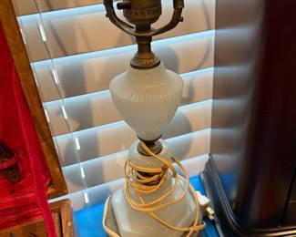 Milk glass lamp