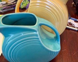 Fiestaware medium and large pitchers