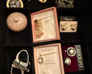 vintage brooches and napier earrings