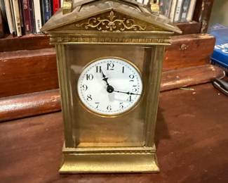 Antique French brass carriage clock
