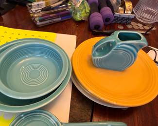 Fiestaware bowls and creamer