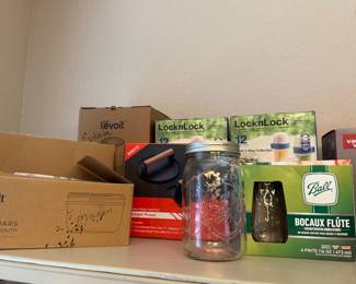 Ball jars, mason jars, levoit air purifier, burger press