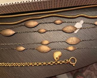 gold plated silver necklaces and bracelet