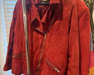 Plus sized clothing - leather suede jacket