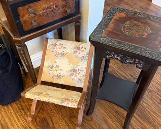vintage French-style rocking footstool